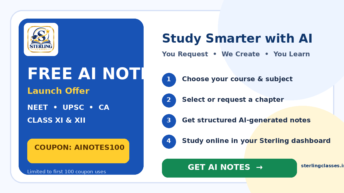 FREE AI Notes — NEET, UPSC, CA, Class XI & XII